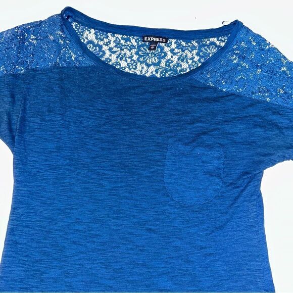 Express X-Small Navy Blue Half Sleeve Shirt - Picture 2 of 7